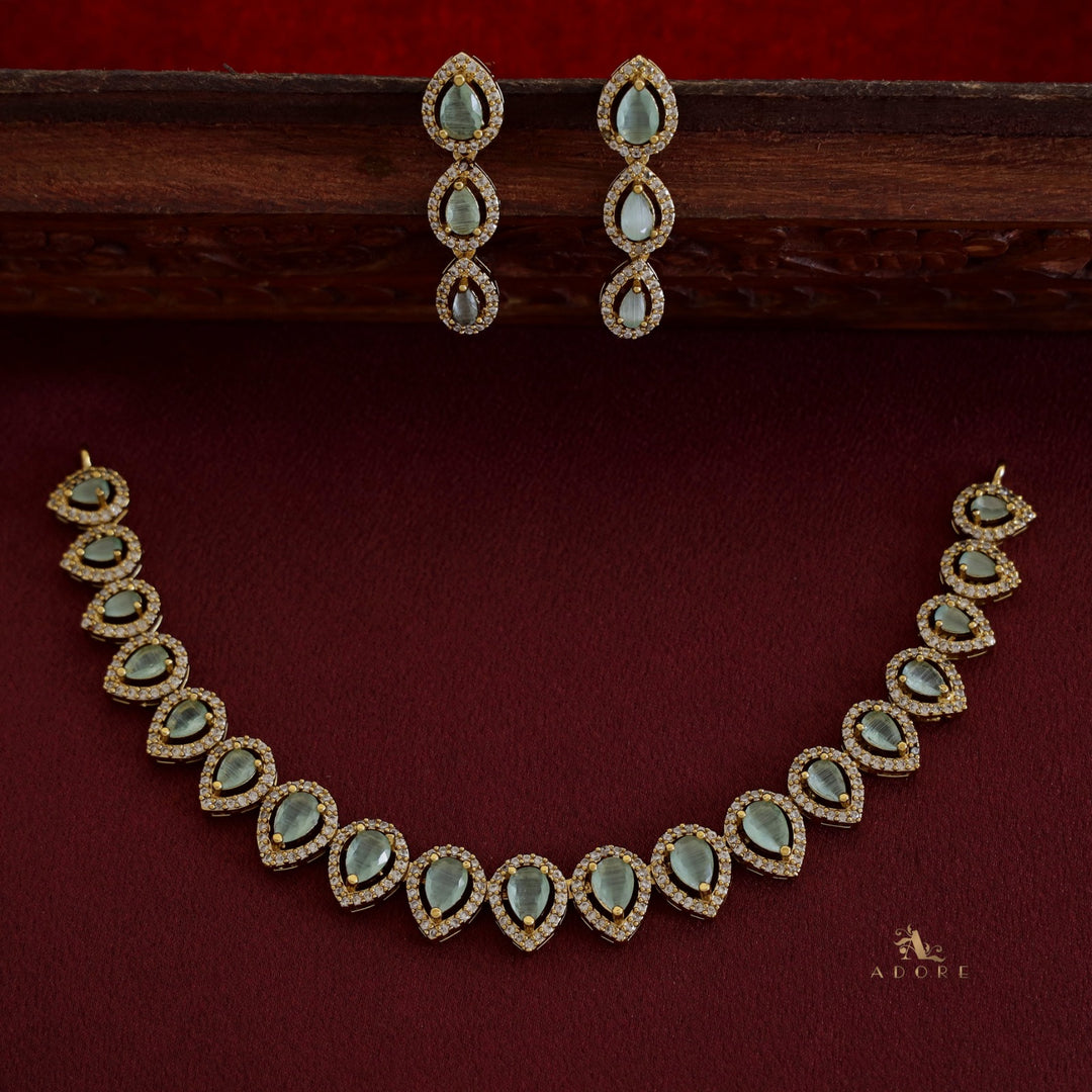 Tarinika Drop Short Neckpiece With Earring