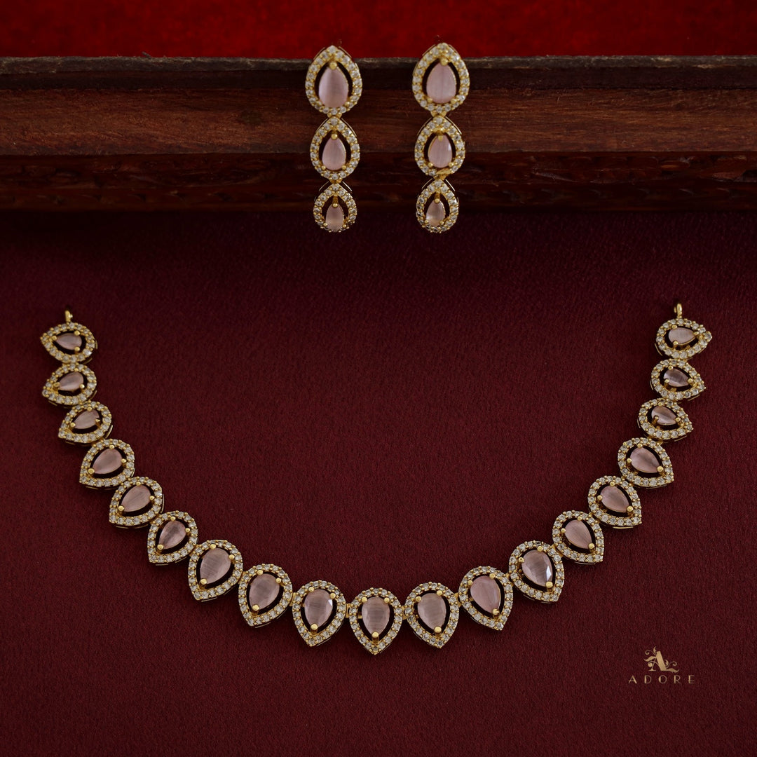 Tarinika Drop Short Neckpiece With Earring