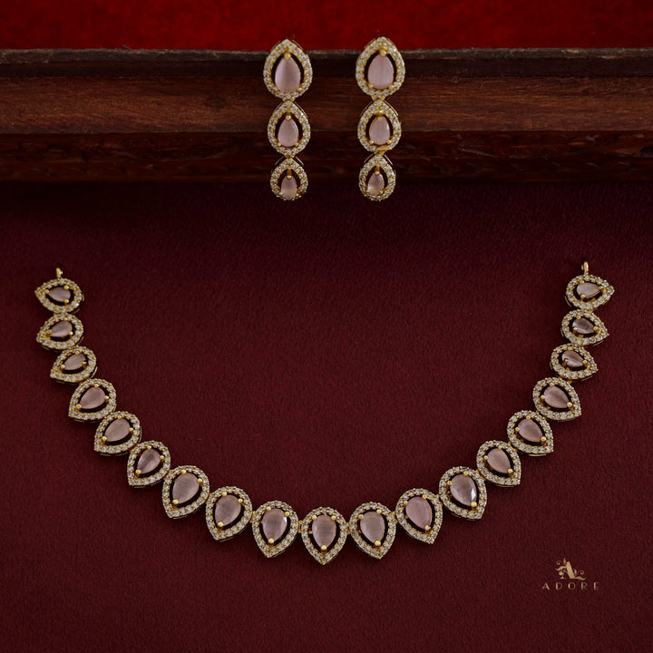 Tarinika Drop Short Neckpiece With Earring