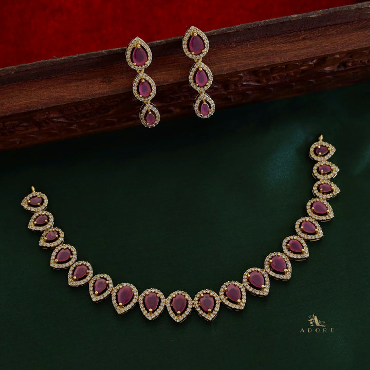 Tarinika Drop Short Neckpiece With Earring