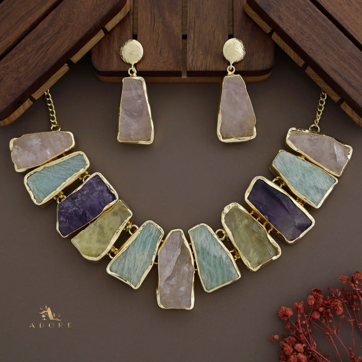 Raw Stone Ainsley Neckpiece With Earring