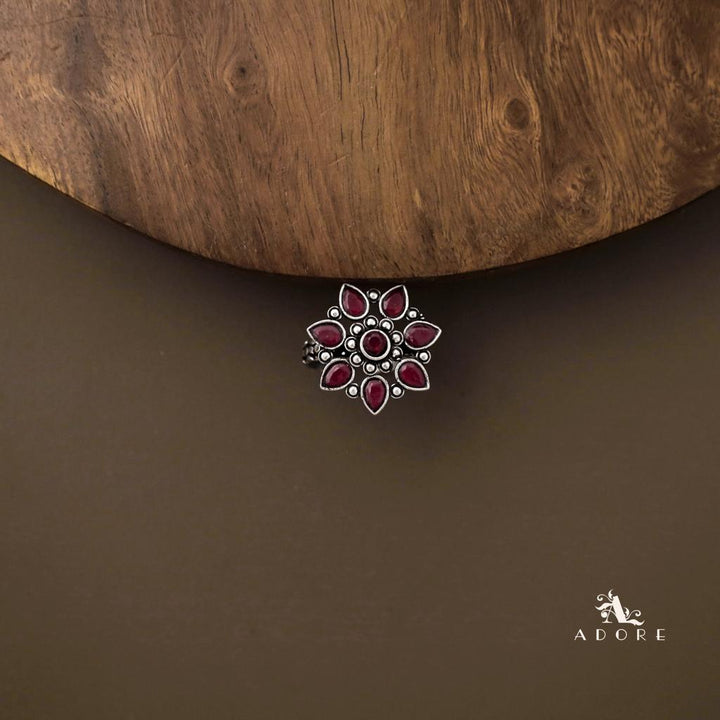 Gladiza Flower Neckpiece With Drop + Ring