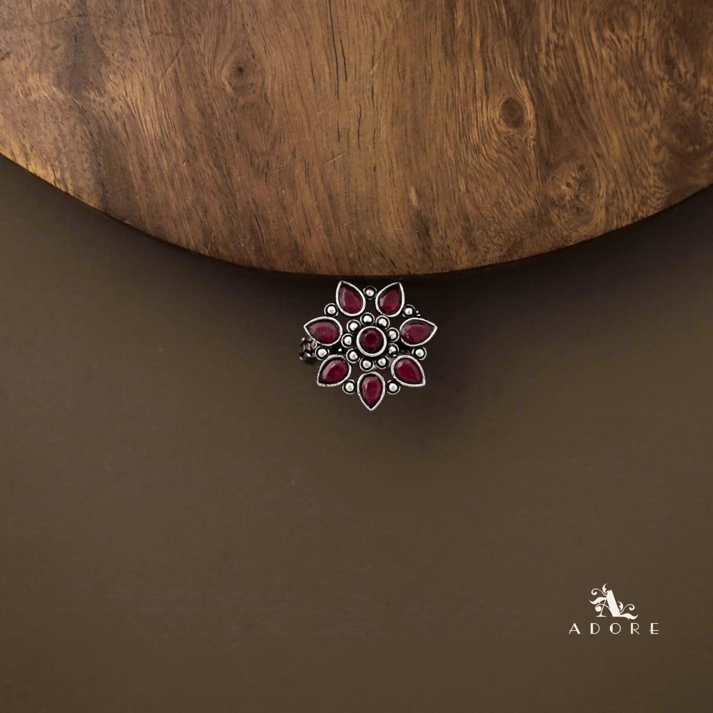 Gladiza Flower Neckpiece With Drop + Ring