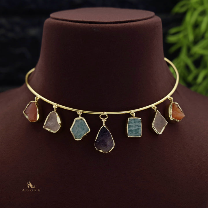 Golden 7 Raw Stone Neck Cuff