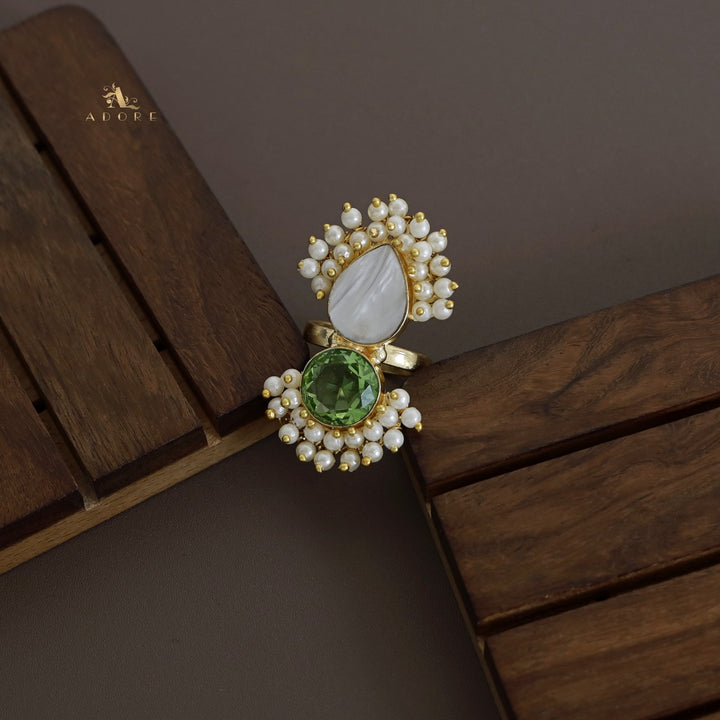 Mizra Glossy + Mop Cluster Pearl Ring