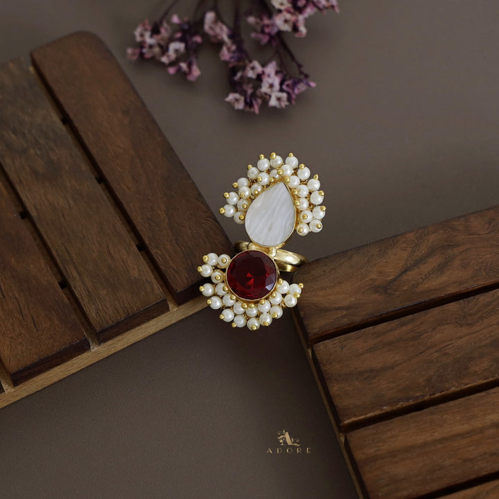 Mizra Glossy + Mop Cluster Pearl Ring