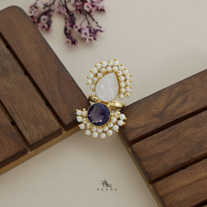 Mizra Glossy + Mop Cluster Pearl Ring