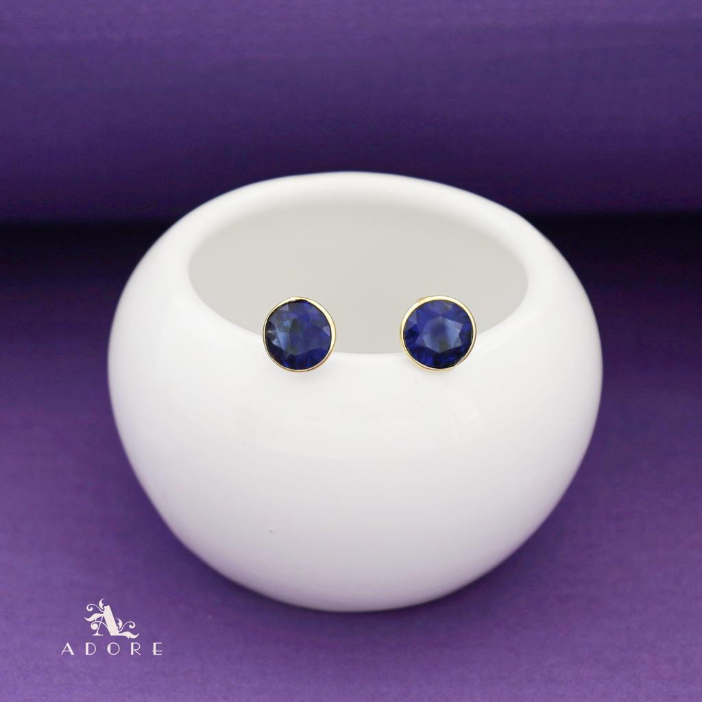 Taina Glossy Round Stone Stud