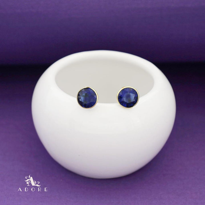 Taina Glossy Round Stone Stud