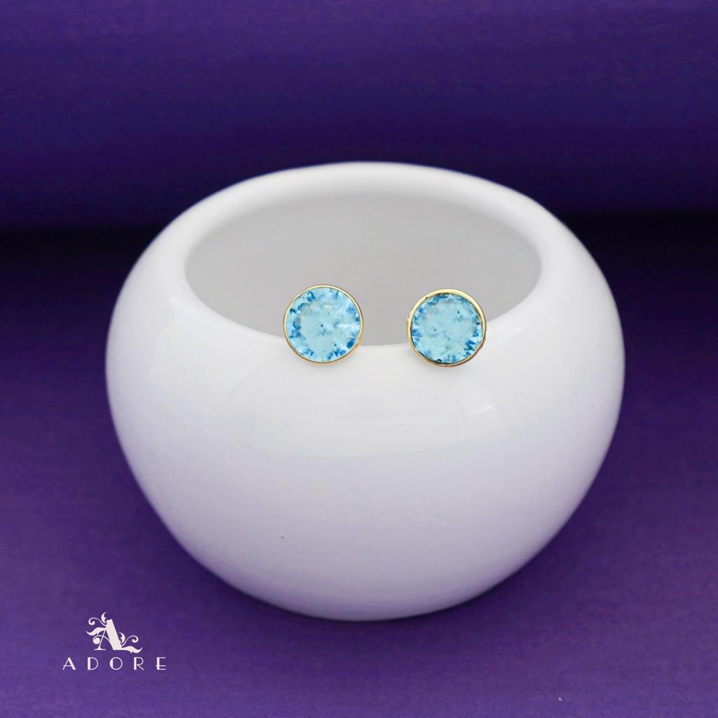 Taina Glossy Round Stone Stud