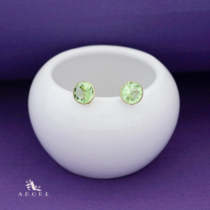 Taina Glossy Round Stone Stud