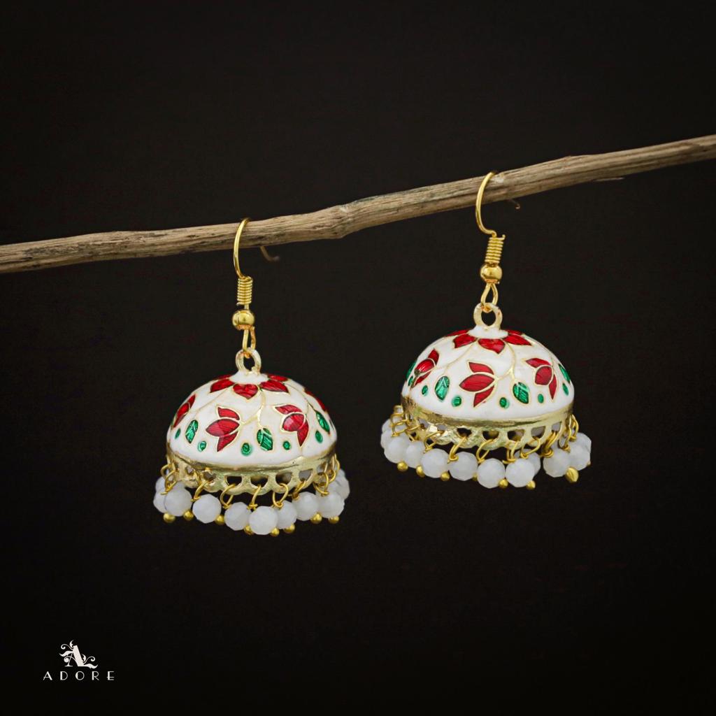 Kaitha Handpainted Pearl Jhumka Drop