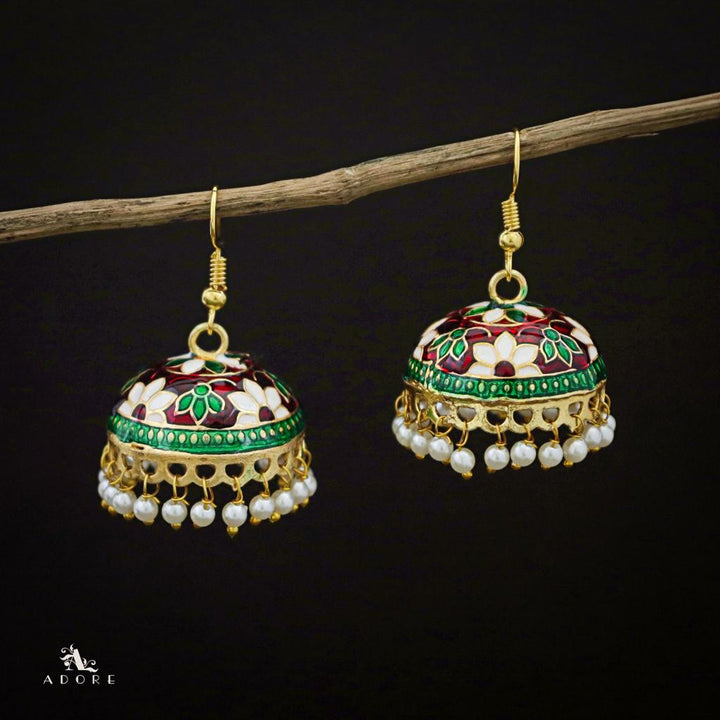 Kaitha Handpainted Pearl Jhumka Drop