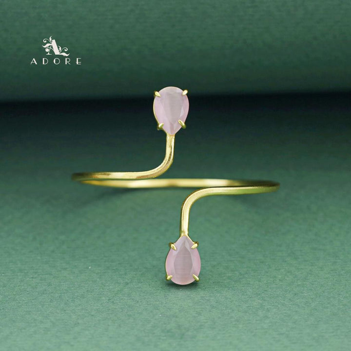 Aisa Dual Claw Glossy Drop Bangle