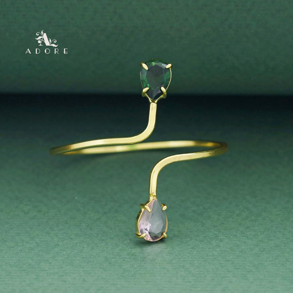 Aisa Dual Claw Glossy Drop Bangle