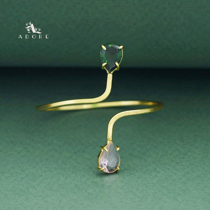 Aisa Dual Claw Glossy Drop Bangle