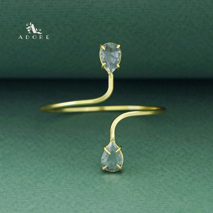 Aisa Dual Claw Glossy Drop Bangle