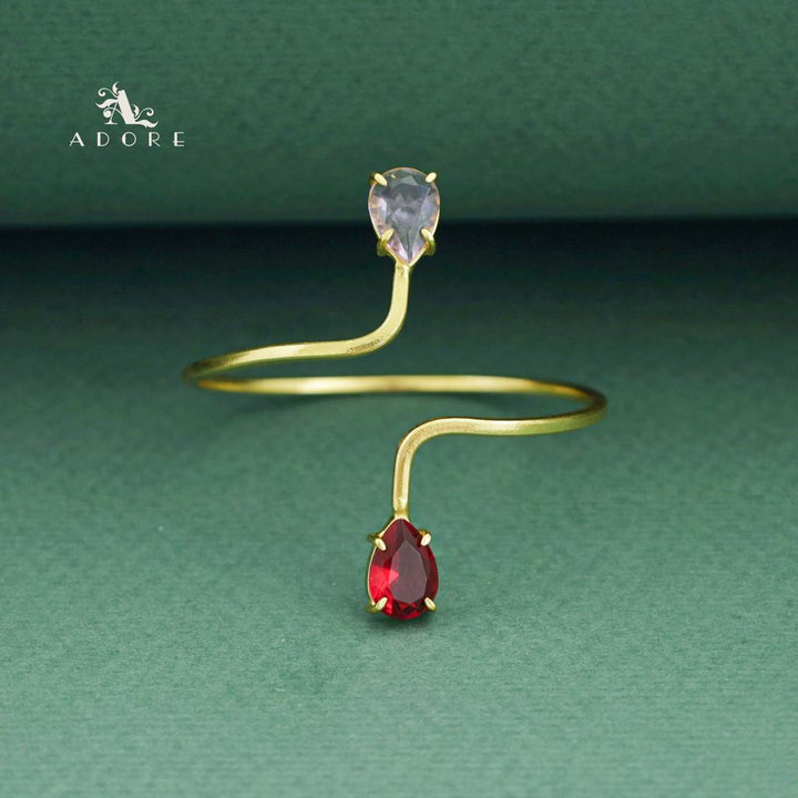 Aisa Dual Claw Glossy Drop Bangle