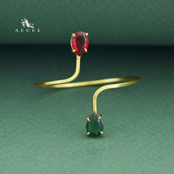 Aisa Dual Claw Glossy Drop Bangle