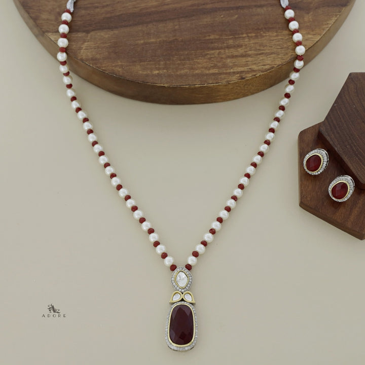 Muhurat Polki Kundan Neckpiece With Earring