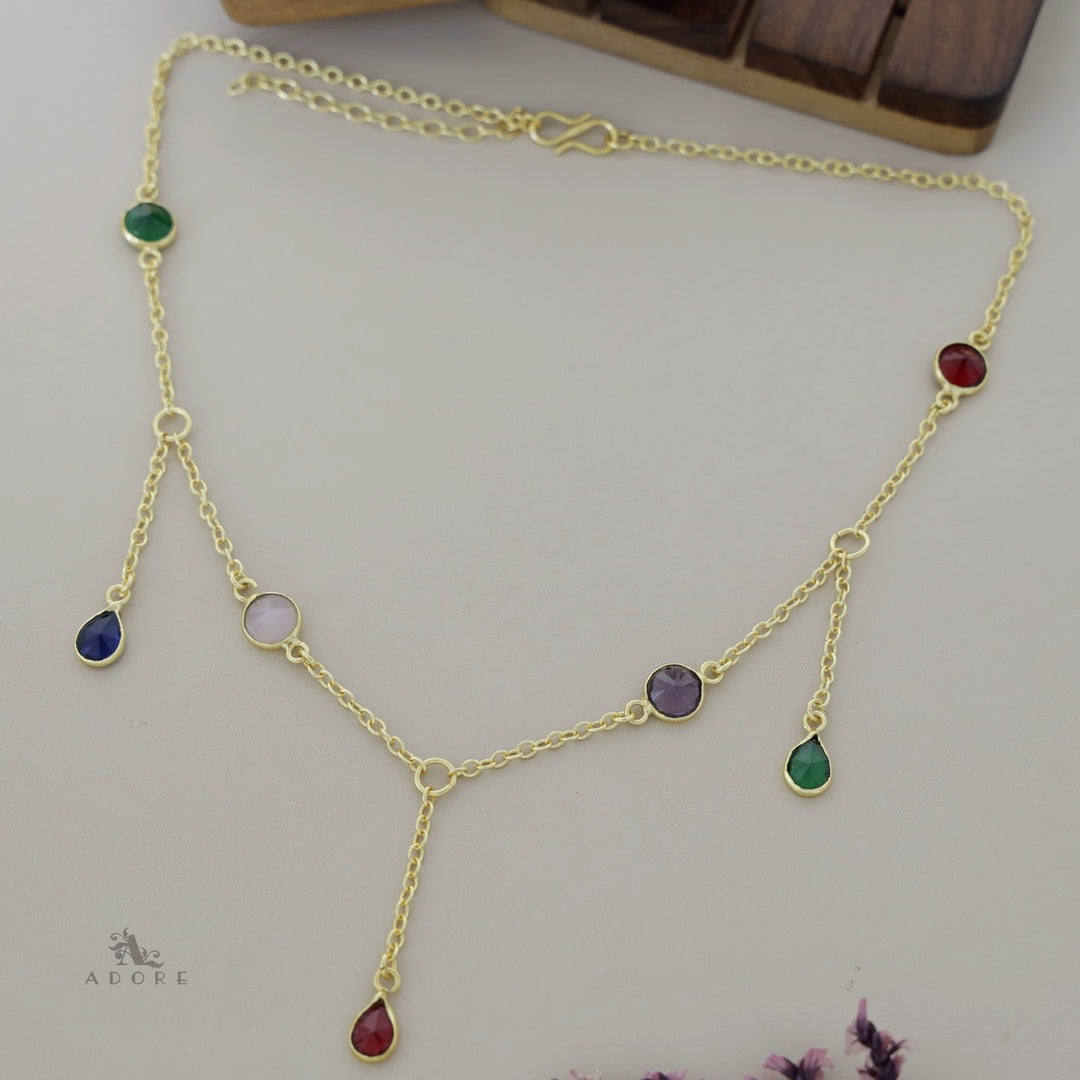 Glossy Drop 7 Stone Neckpiece