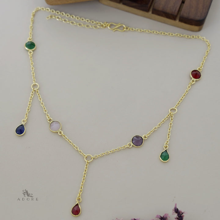 Glossy Drop 7 Stone Neckpiece