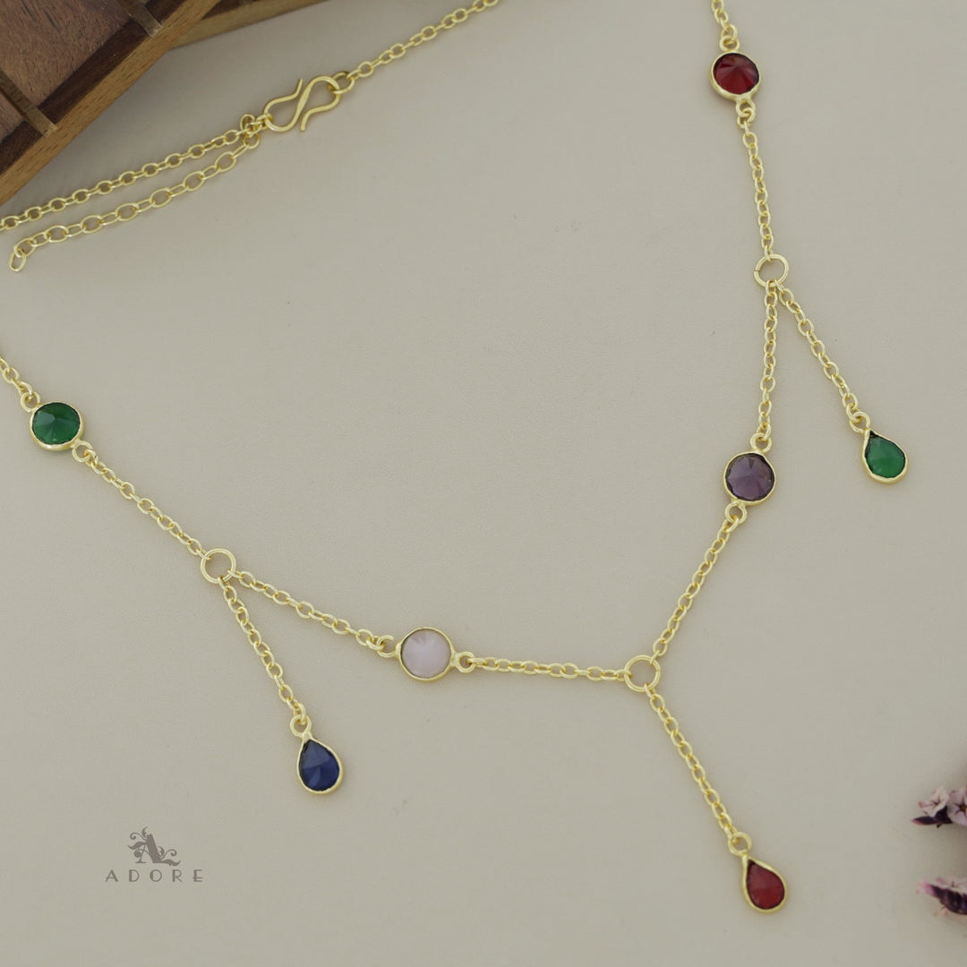 Glossy Drop 7 Stone Neckpiece