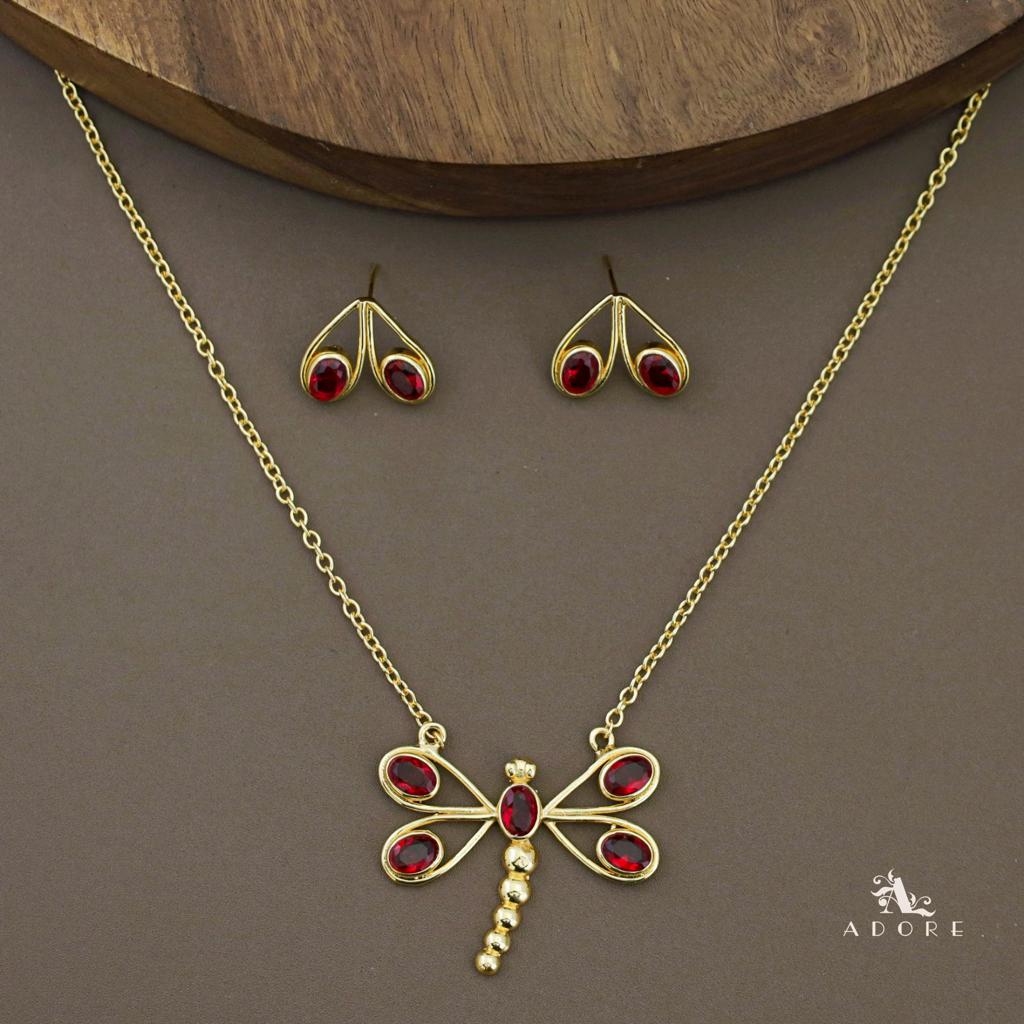 Aarushi Papillon Neckpiece With Earring