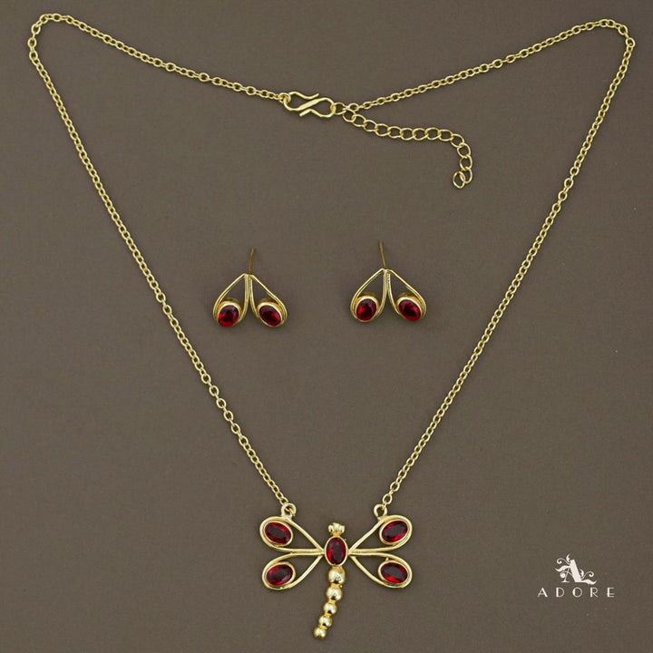 Aarushi Papillon Neckpiece With Earring