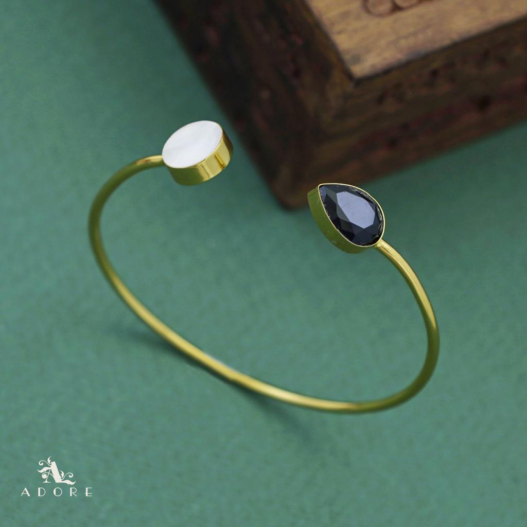 Round MOP Glossy Drop Bangle