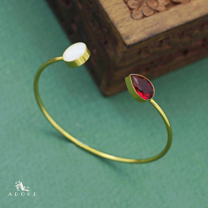 Round MOP Glossy Drop Bangle
