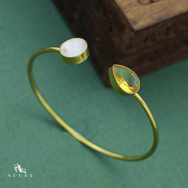 Round MOP Glossy Drop Bangle