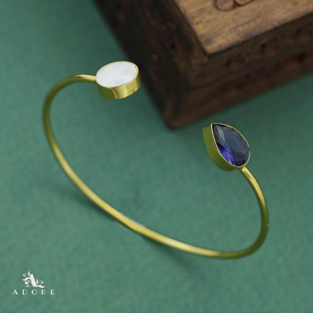 Round MOP Glossy Drop Bangle