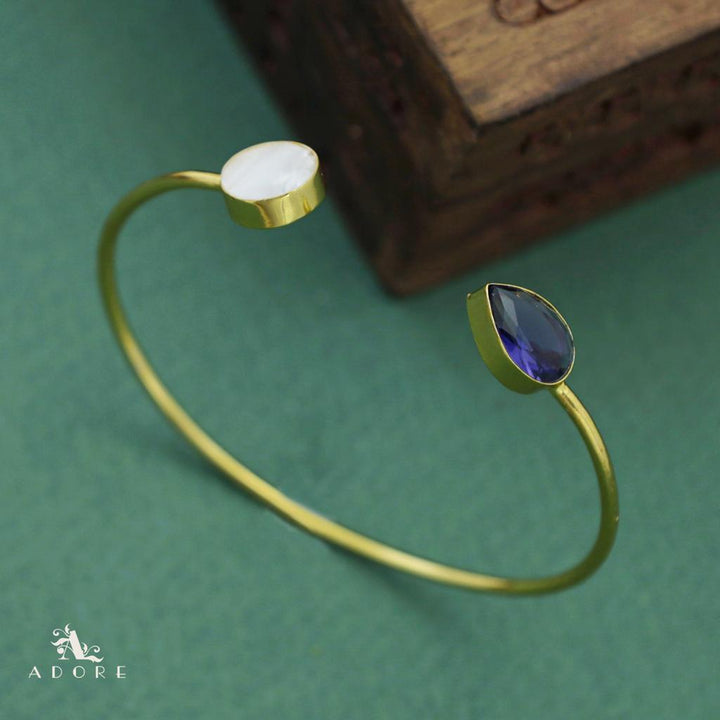 Round MOP Glossy Drop Bangle