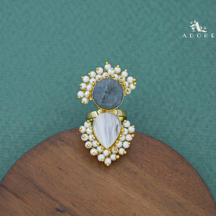 Cluster Pearl Angelic MOP Ring