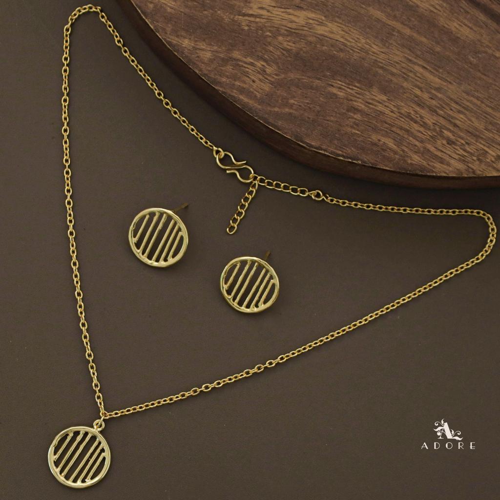 Melorra Circle Line Neckpiece With Stud