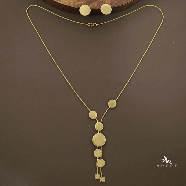 Delsie Golden Neckpiece With Earring