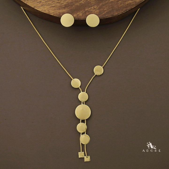 Delsie Golden Neckpiece With Earring