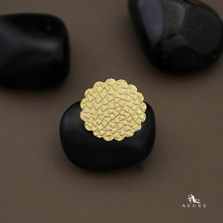 Abigail Golden Triangle Print Ring