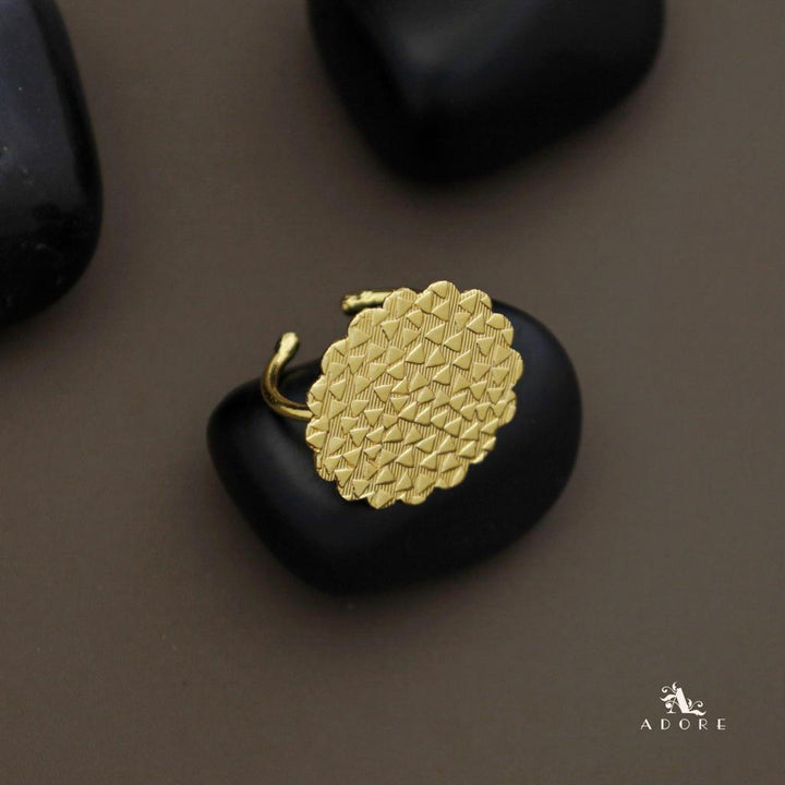 Abigail Golden Triangle Print Ring