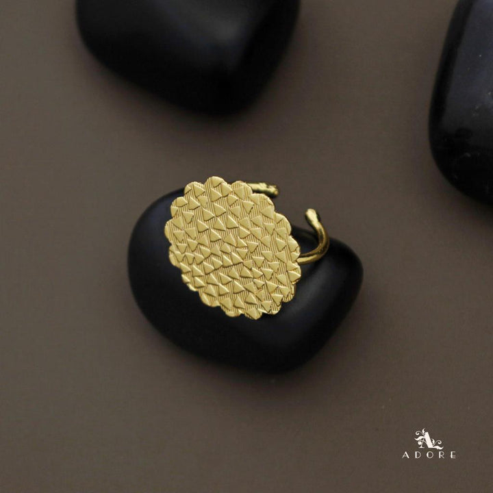 Abigail Golden Triangle Print Ring