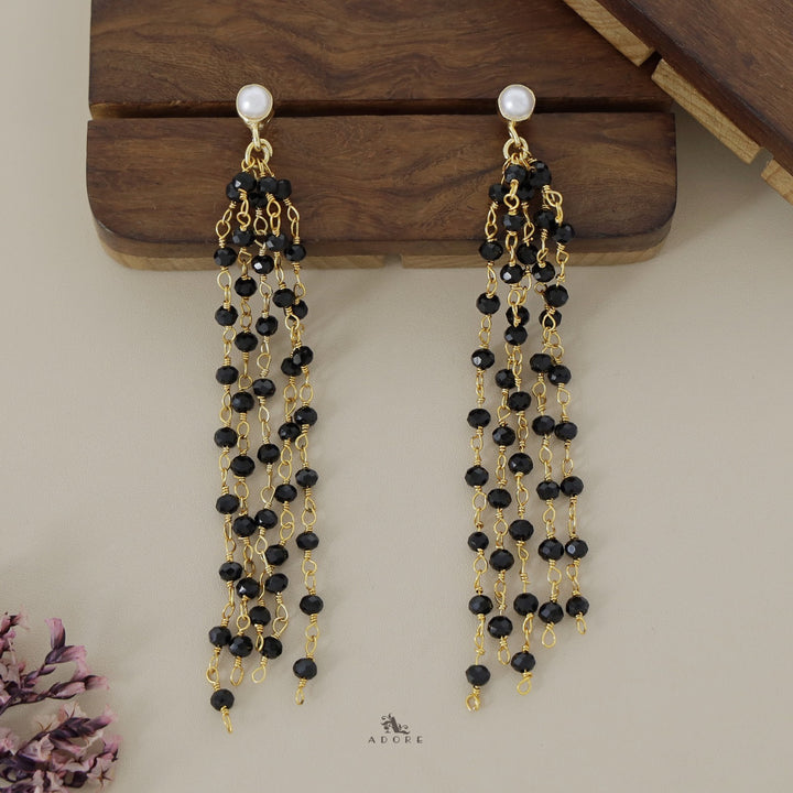 Golden Tassel Pearl Earring