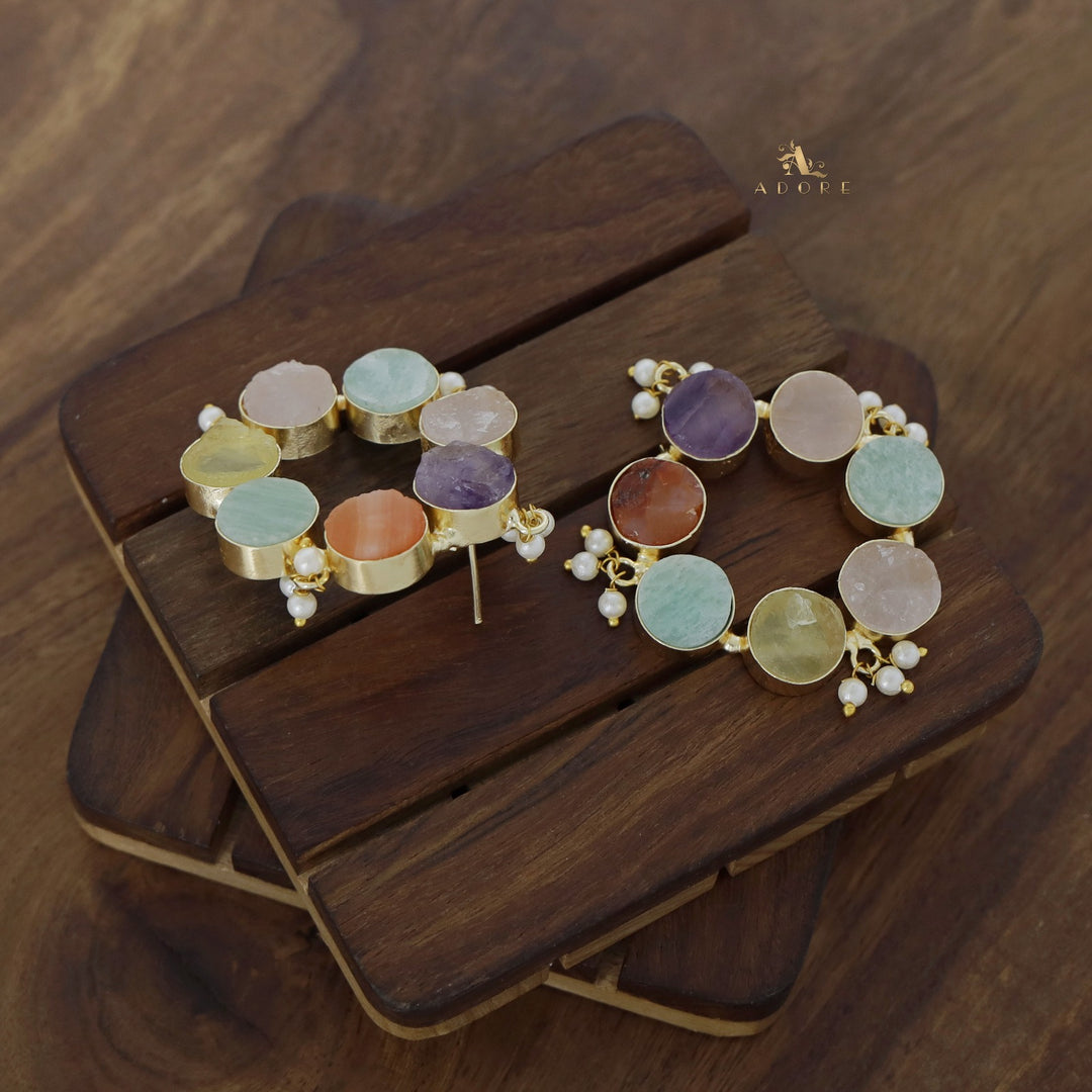 Pearly Odeliya Raw Stone Chakra Earring