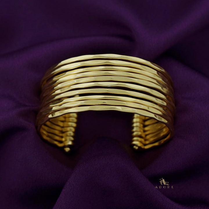 Golden Esty Hammered 10 Layer Bangle