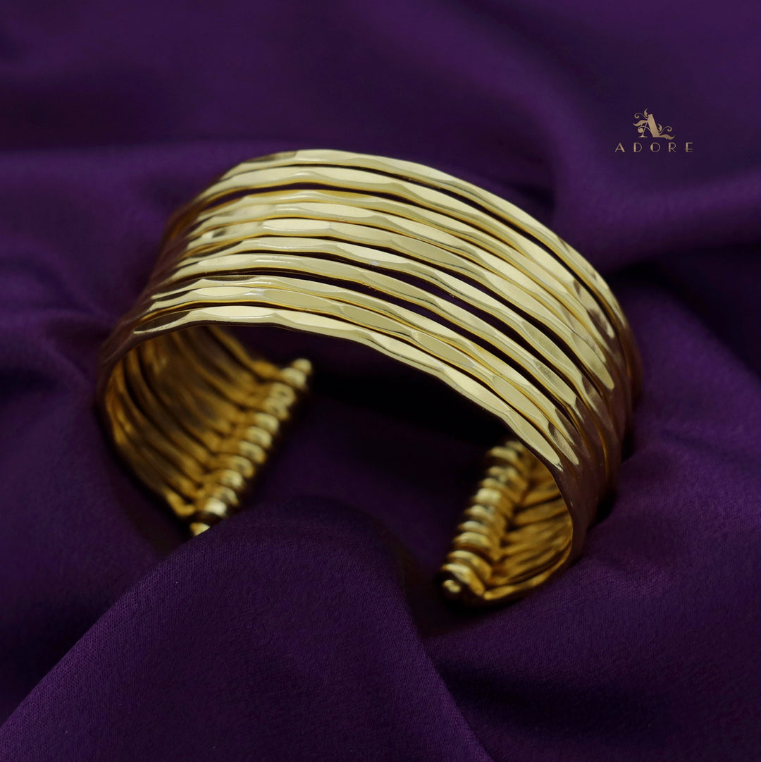 Golden Esty Hammered 10 Layer Bangle