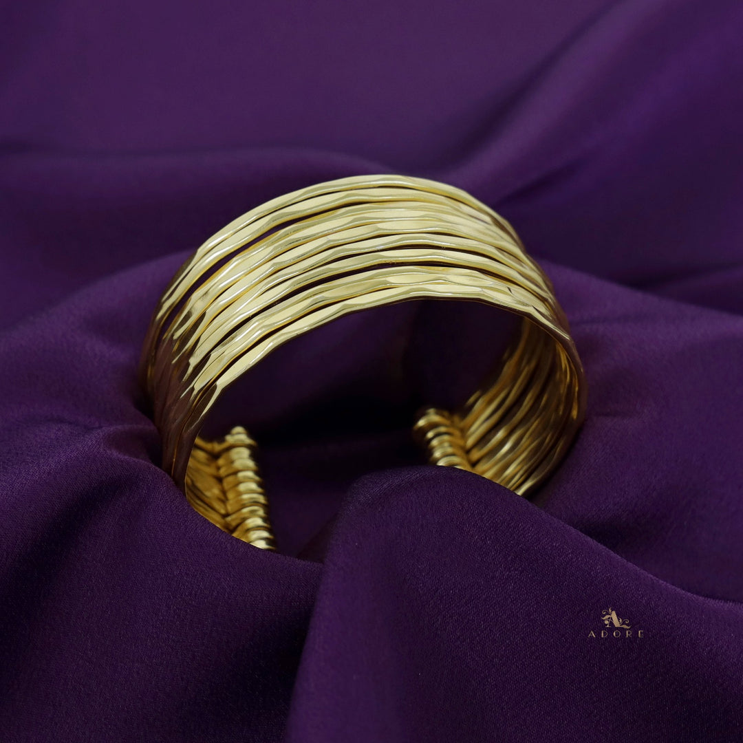 Golden Esty Hammered 10 Layer Bangle