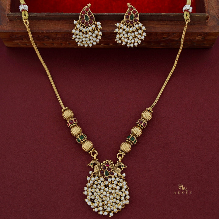 Mrithanga Mayoora Neckpiece With Earring