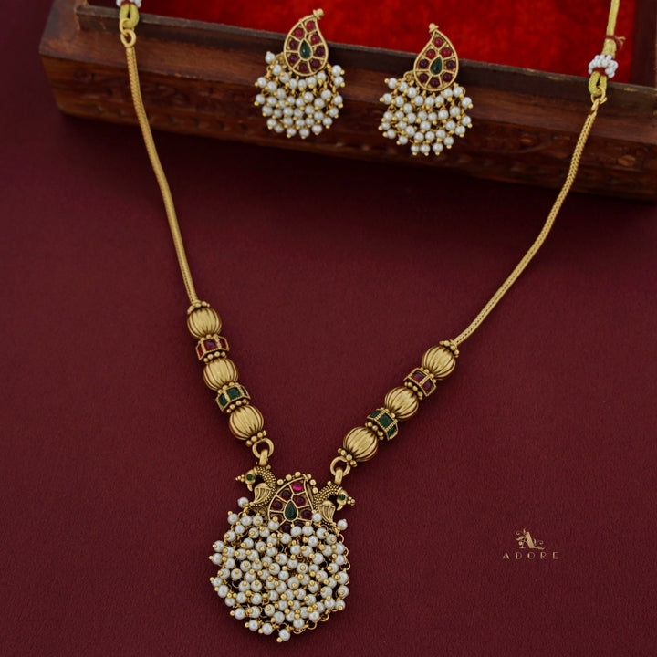 Mrithanga Mayoora Neckpiece With Earring