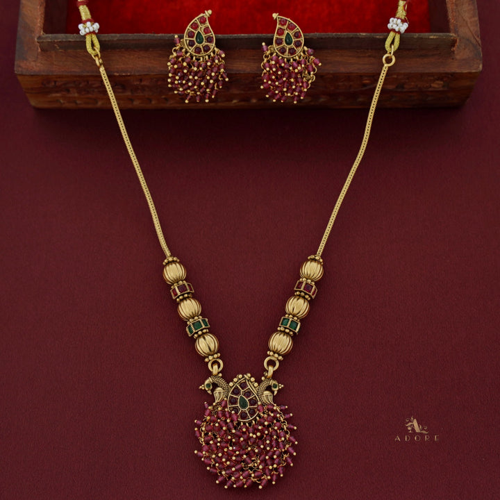Mrithanga Mayoora Neckpiece With Earring
