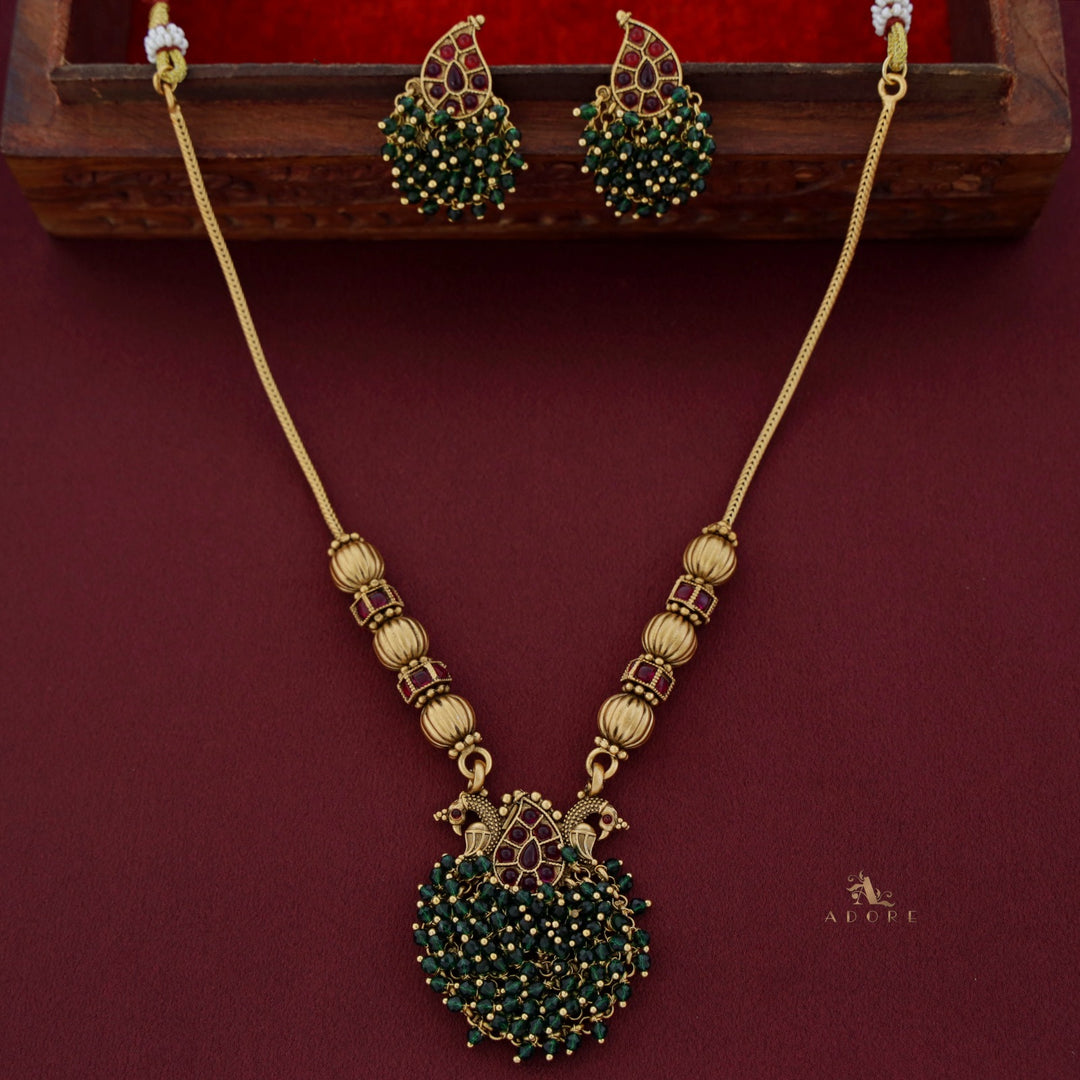 Mrithanga Mayoora Neckpiece With Earring